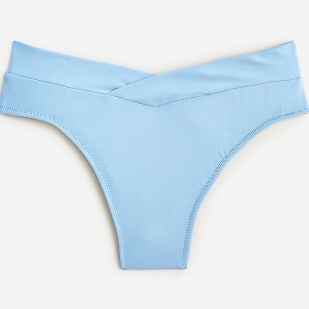 NWT J. Crew Bikini Bottom High Cut Small Light Blue